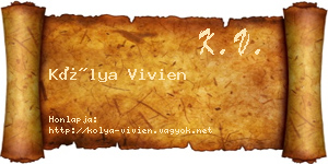 Kólya Vivien névjegykártya